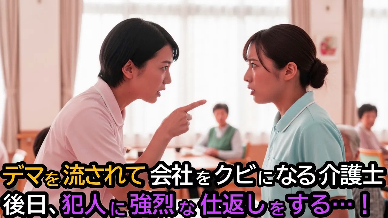 デマを流されて会社をクビになる介護士。後日、犯人に強烈な仕返しをする…！