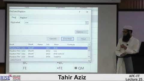 CA AFC 04 IT by Sir Tahir Aziz Lecture # 24 (MS Excel) | Office 365 |