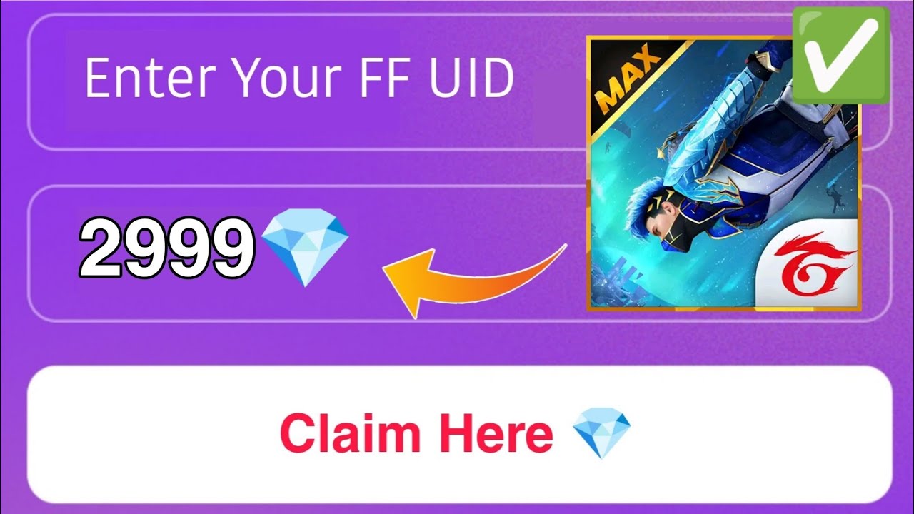Enter FF Max UID & Claim 2999💎 Free 😍 | how to get free diamond in free ...