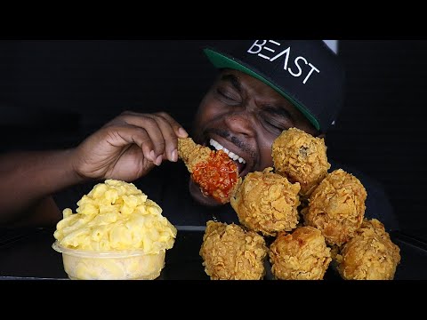 ASMR EATING SPICY KFC FRIED CHICKEN | ASMR EATING NO TALKING MUKBANG | CRUNCHY ASMR FOOD |BEAST MODE