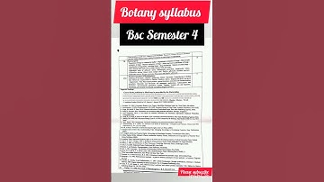 Botany Bsc 2 year semester 4 syllabus #Paper 1 and paper 2#shorts #shortvideo #bsc
