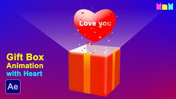 Gift Box Opening Animation with Heart Particles