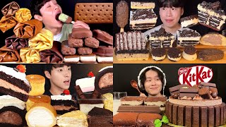 🍫 ASMR Dessert Mukbang 😍 | Chocolate Cake, Crepe Cake, Tiramisu, Towel Cake & Oreo Eating Sounds