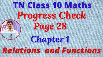 TN Class 10 Maths Progress Check Page 28  Unit 1 Relation and Functions