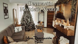 Decoración Navideña de la Sala / Ideas de Decoración Navideña Neutral