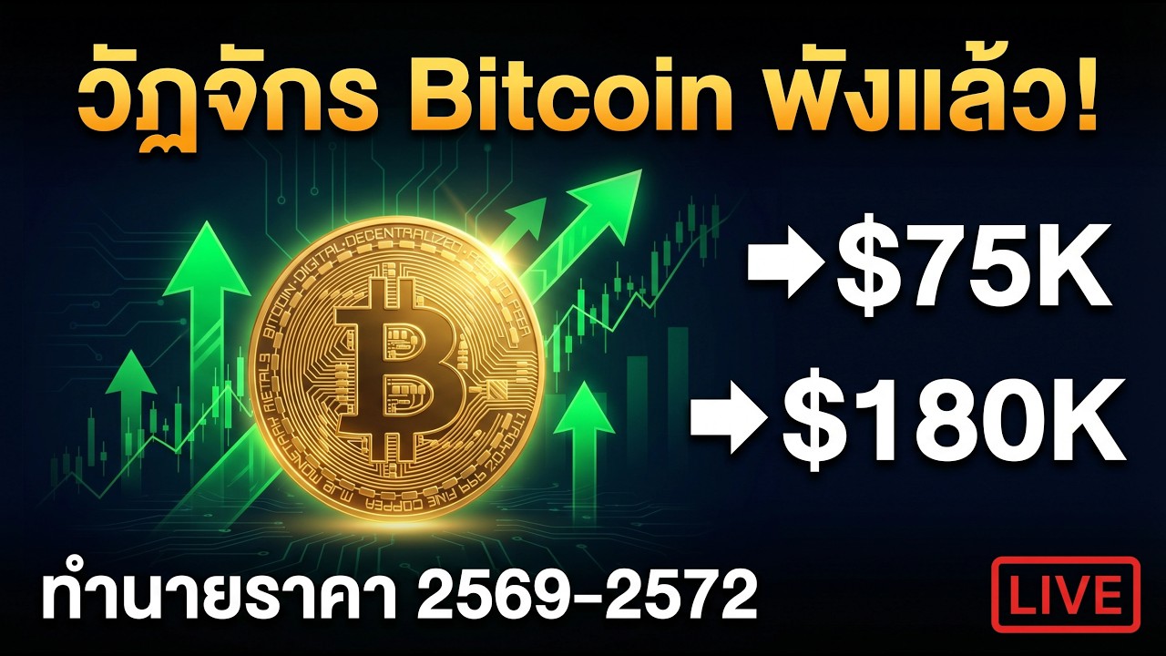 ⁣(Live สด) วัฏจักร 4 ปี Bitcoin พังแล้ว! ทำนายราคา 2569-2572 ขึ้นไปถึง $180,000 | ข้อมูล ETF&Halving