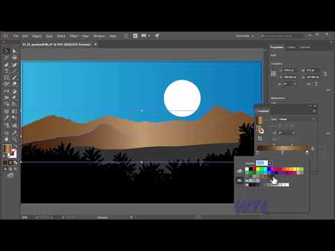 Creating and using gradient fills Adobe illustrator Tutorial in Hindi 22/56