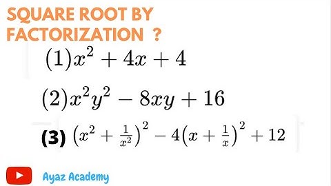 Find Square Root by Factorization Method | Class 9 Maths  Ex 6.3  Question 1 | important Question