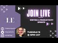 LIVE@5 LIVE WRITING AND PRODUCTIVITY SPRINTS-August 9