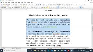 Class IX Info Tech | Digital Documentation - Select, Unselect, Find, Replace. GoTo,  | Libre Office