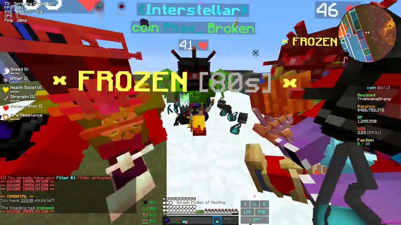 WASHED PLAYER GETTING MINECRAFT KILLS ON COSMICPVP PT 3