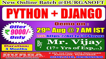 PYTHON + DJANGO Online Training @ DURGASOFT
