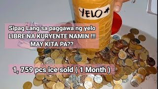 Magkano ang naging Benta ng yelo April 1 - 30 ??