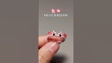 Cute AXOLOTL beaded ring 🩷😊 #beads #beadwork #satisfyingart #diycraft