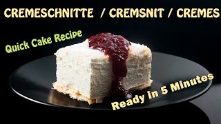 CREMESCHNITTE Cake Ready in 5 Minutes | How To's | Quick Cake Recipe No Baking ✔