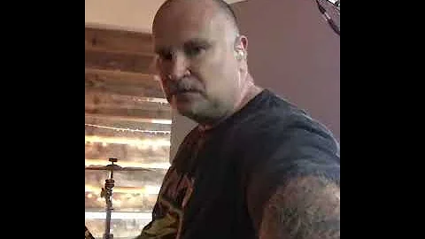 Peter Moffett tracking drums in the Magpie Cage li...