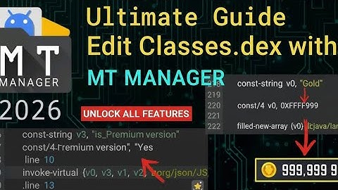 Modding tutorial Using MT Manager Vip || How To edit Classes.dex || 2025 #apk #NCS 