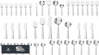Silverware Set with Serving Utensils 45 Piece Forged Flatware Set Cutlery Set Premium