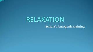 Schultz's autogenic training