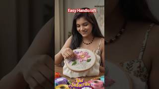 Easy Flower Design on Clothes | Handicraft Tutorial #shorts