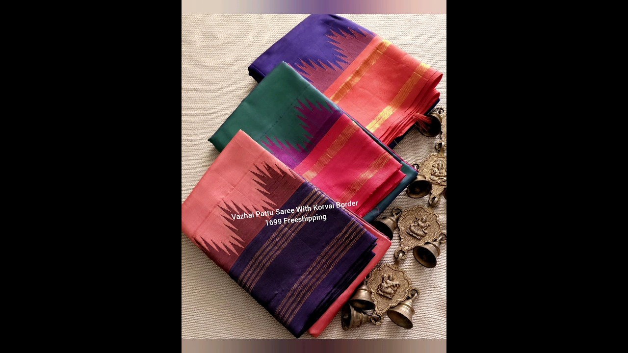 Handloom Banana Silk Sarees with Contrast Korvai Borders 