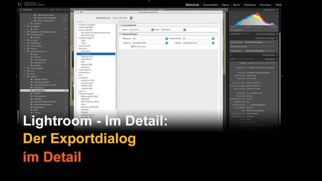 Lightroom - Im Detail: Der Exportdialog - YouTube