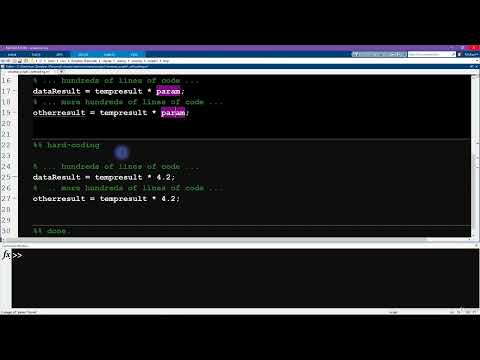 (Matlab) Course 6: 27   Parameters and hard coding vs  soft coding