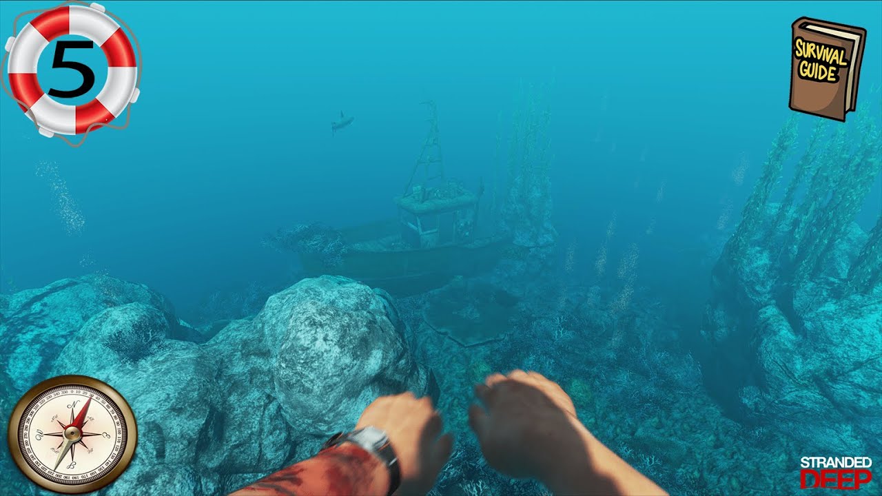 STRANDED DEEP - PART 5 - DIVING UNDER WATER TO A SUNKEN SHIP FOR LOOT( pray for 🇵🇸Palestine)