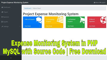 Expense Monitoring System in PHP MySQL with Source Code | Free Download |