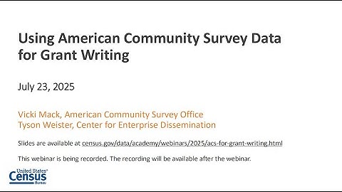 Using American Community Survey Data for Grant Writing