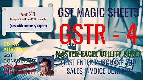GSTR 4 Excel Utility sheet ver 2.1 know both how to fill and what to fill (http://imojo.in/abd8v9)