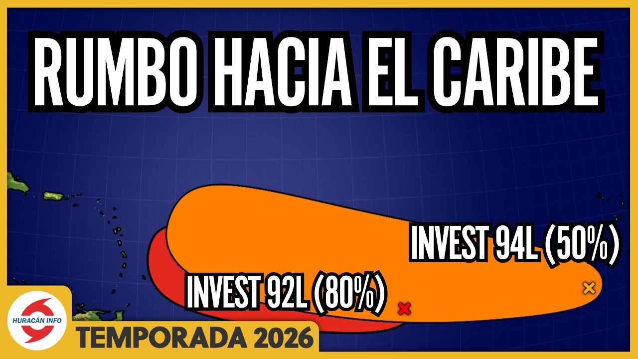 Invest 92L e Invest 94L. ¿Serán la tormenta tropical Dolly y tormenta tropical Edouard?