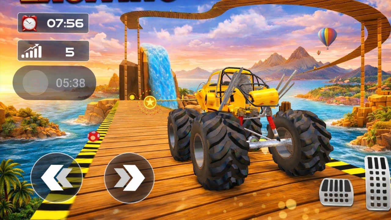 Impossible Monster Truck Challenge 😱 | Mega Ramp Ocean Bridge Gameplay 2026 🔥 Full HD | Mx Boy ff