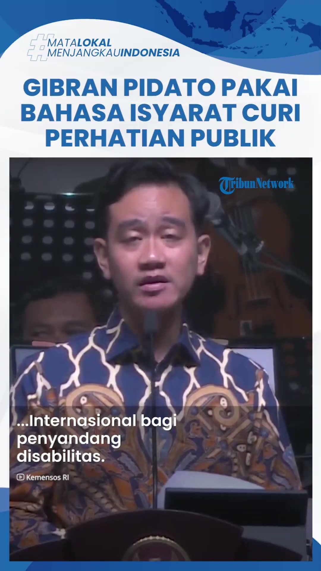 Momen Gibran Akhiri Pidato Pakai Bahasa Isyarat di Peringatan Hari Disabilitas Internasional