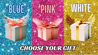 Choose your gift  3 gift box challenge Blue, Pink, White  #chooseyourgift #pickonekickone