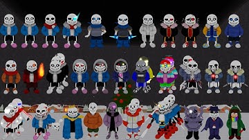 Undertale Multiverse Simulator showcase all Starter Characters ft. gfb