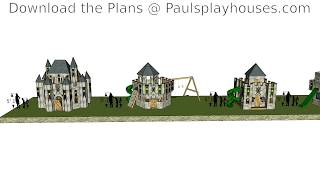 Six different castle playhouse and play-set plans you can download. Buy one and get started building today! https://paulsplayhouses