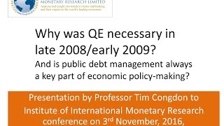 Why was QE necessary in late 2008/2009