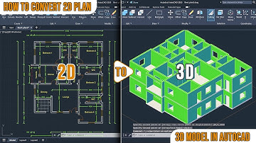 How to create 3d house design in laptop using AutoCAD - from 2D to 3D plan
