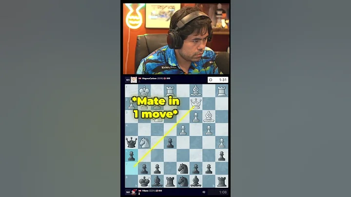 Hikaru blunders the game...Magnus misses it😂😂 #chess #magnuscarlsen #hikarunakamura