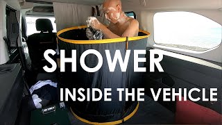 How I shower inside the vehicleThe way with a minimum of water