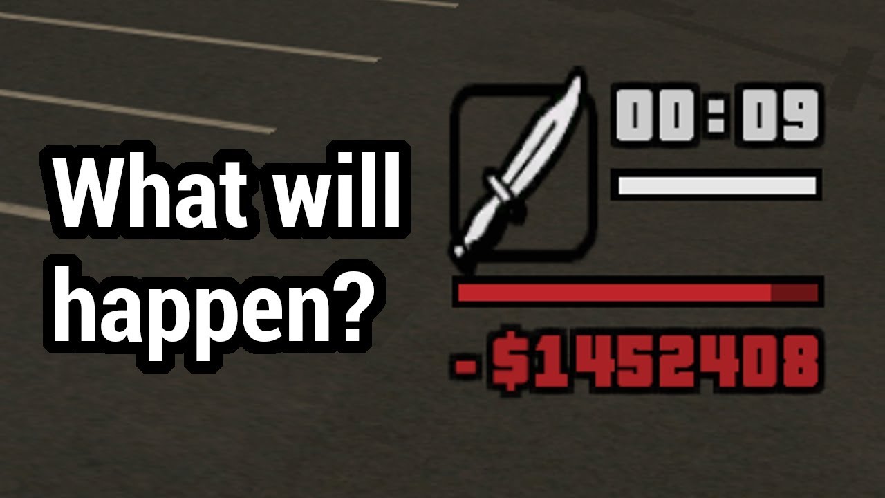 GTA SA - What will happen if CJ will have a negative amount of money?