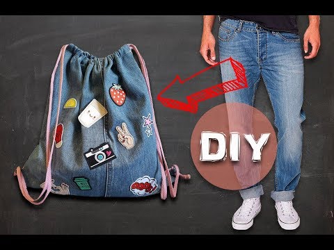 Как сшить сумку мешок из джинсов