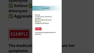 ALLEVIATE Meaning in English | Synonyms, Antonyms & OET Examples | OET Vocabulary #english