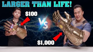 $100 INFINITY GAUNTLET vs. $1,000 LIFE-SIZE INFINITY GAUNTLET!!!  Marvel Legends VS. Hot Toys!