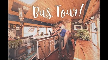 Bus Conversion Tiny House Tour | Off Grid Solar School Bus Home