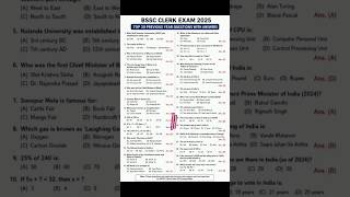 BSSC Clerk exam 2025 top 60 questions answers @exampointwithpariMCQandGK #gk #bssc #shorts
