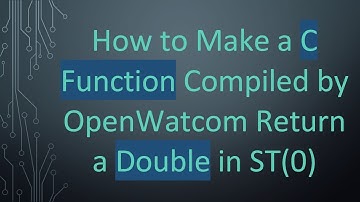 How to Make a C Function Compiled by OpenWatcom Return a Double in ST(0)