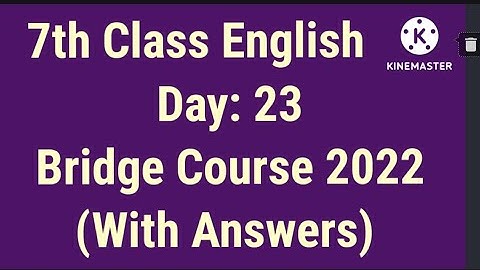 bridge course 7th class english day 23 answers/setu abhyas 7th std english activity 23 answers/सेतू