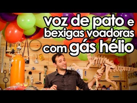 Voz de pato e bexigas voadoras com gás hélio - Duck voice with helium gas